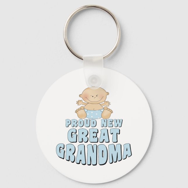 PROUD NEW Great Grandma T-Shirt Key Ring (Front)