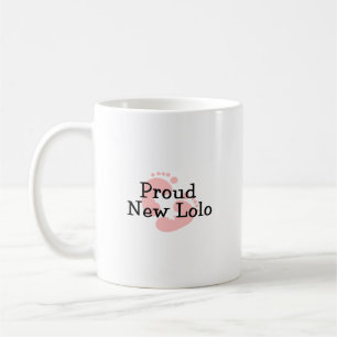 Proud New Lolo Baby Girl Footprints Coffee Mug