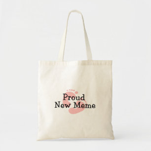 Proud New Meme Baby Girl Footprints Tote Bag