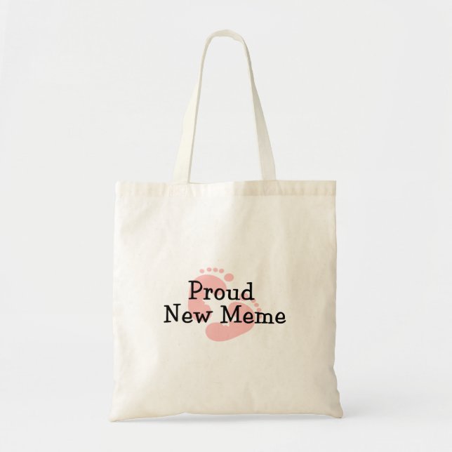Proud New Meme Baby Girl Footprints Tote Bag (Front)