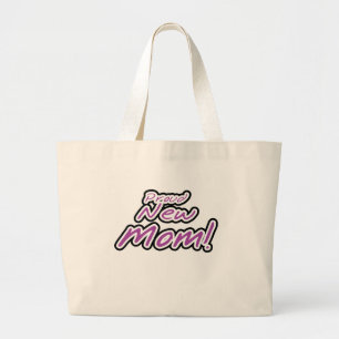 Proud New Mum Purple Text Tshirts and Gifts Large Tote Bag