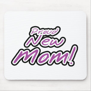 Proud New Mum Purple Text Tshirts and Gifts Mouse Pad