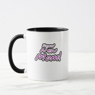 Proud New Mum Purple Text Tshirts and Gifts Mug