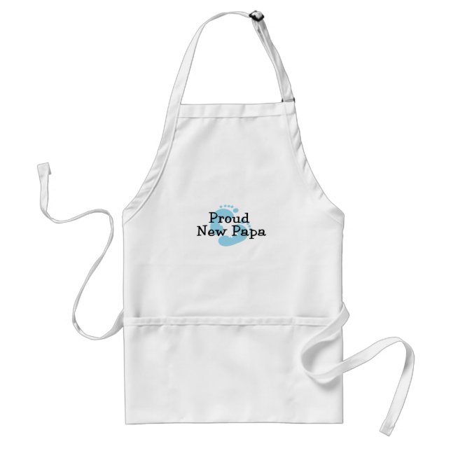 Proud New Papa Baby Boy Footprints Standard Apron (Front)
