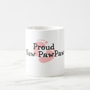Proud New PawPaw Baby Girl Footprints Coffee Mug