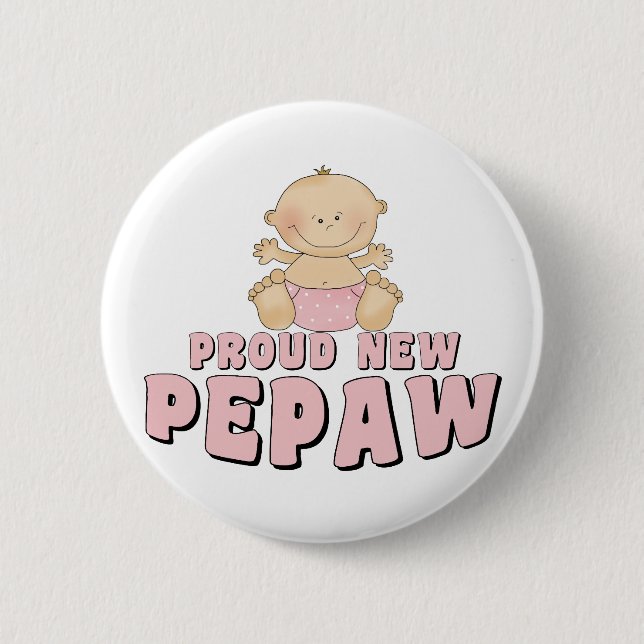 PROUD NEW Pepaw Boy 6 Cm Round Badge (Front)