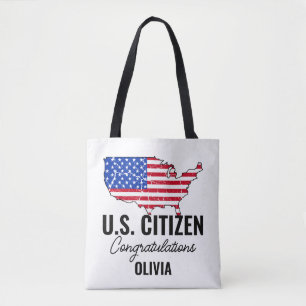 Proud New U.S. Citizen – American Map  Tote Bag