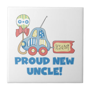 Proud New Uncle Car It's a Boy Gifts Ceramic Tile