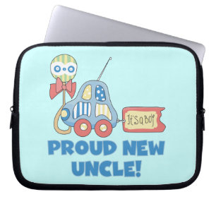 Proud New Uncle Car It's a Boy Gifts Laptop Sleeve
