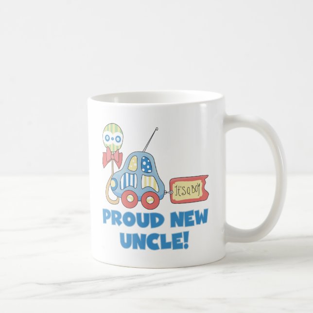 Proud New Uncle It's a Boy Tshirts and Gifts Coffee Mug (Right)