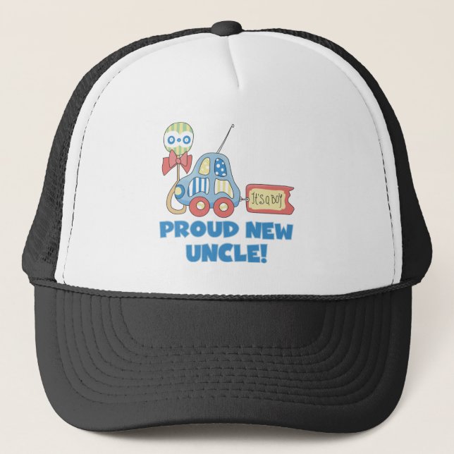 Proud New Uncle It's a Boy Tshirts and Gifts Trucker Hat (Front)