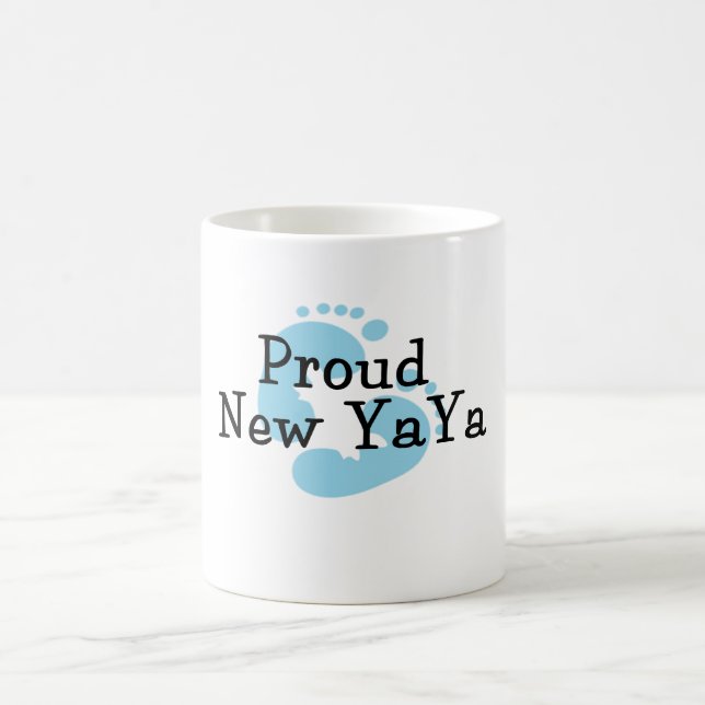 Proud New Yaya Baby boy Footprints Coffee Mug (Center)