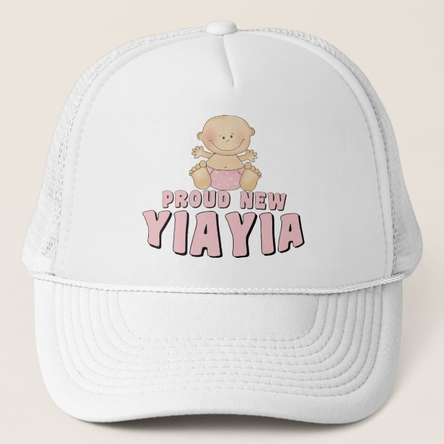 PROUD NEW YiaYia T-Shirt Trucker Hat (Front)