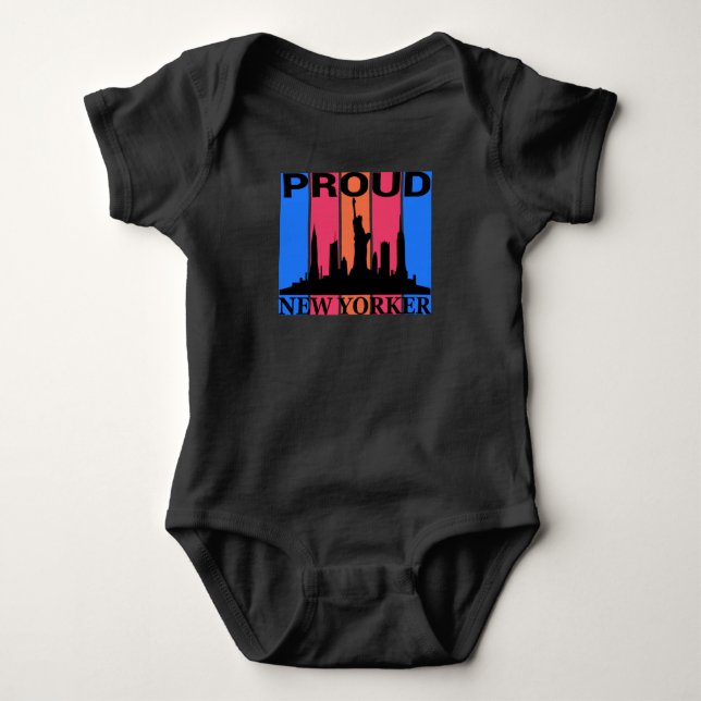 Proud New Yorker - New York Lover Baby Bodysuit (Front)