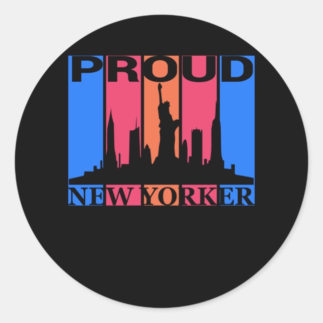 Proud New Yorker - New York Lover Classic Round Sticker (Front)