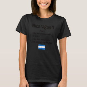 Proud Nicaraguan Definition Nicaragua Flag Nicarag T-Shirt
