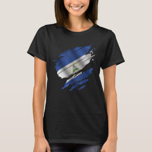 Proud Nicaraguan Root Torn Ripped Nicaragua Flag T-Shirt