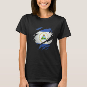 Proud Nicaraguan Torn Ripped Nicaragua Flag T-Shirt