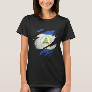 Proud Nicaraguan Torn Ripped Nicaragua Flag T-Shirt