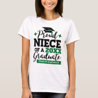 Proud Niece of a 2022 graduate black green tassel