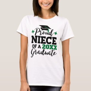 Proud Niece of a 2022 graduate black green tassel T-Shirt
