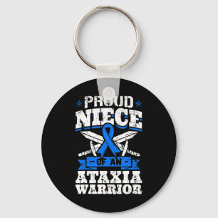 Proud Niece Of An Ataxia Warrior Blue Awareness Ri Key Ring