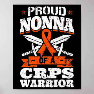 Proud Nonna Of A Crps Warrior Rsd Awareness Ribbon Poster
