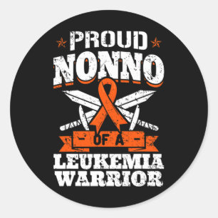 Proud Nonno Of A Leukaemia Warrior Grandpa Awarene Classic Round Sticker