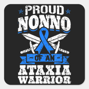 Proud Nonno Of An Ataxia Warrior Dystaxia Awarenes Square Sticker