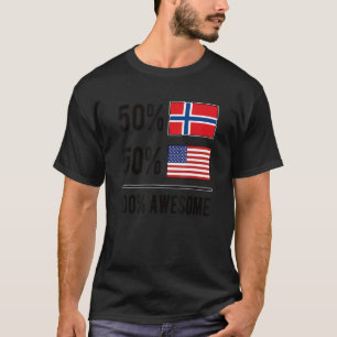 Proud Norwegian American Flag Norway Usa T-Shirt