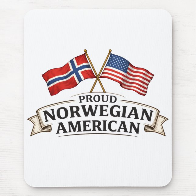 Proud Norwegian American Mouse Pad (Front)