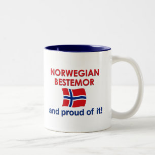 Proud Norwegian Bestemor (Grandmother) Two-Tone Coffee Mug