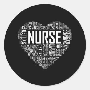 Proud Nurse Heart Love Appreciation Classic Round Sticker