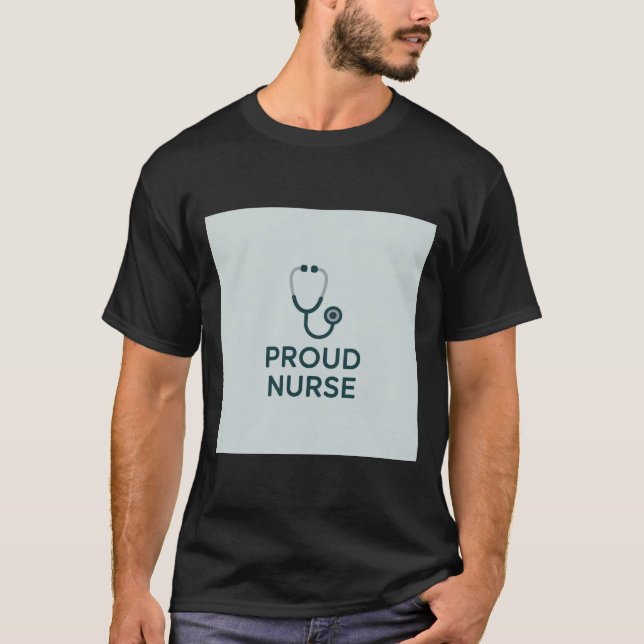 Proud Nurse – Minimal Medical Design T-Shirt (Front)