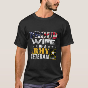 Proud Of A Army Veteran American Flag Military T-Shirt