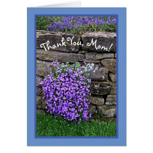 PROUD OF MOM/PURPLE FLOWERS CASCADING OVER STONE W