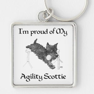 Proud of My Agility Scottie Key Ring