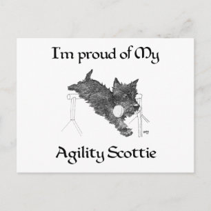 Proud of My Agility Scottie Postcard