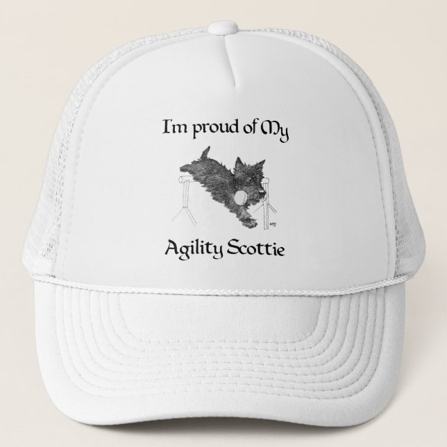 Proud of My Agility Scottie Trucker Hat (Front)