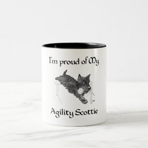 Proud of My Agility Scottie Two-Tone Coffee Mug