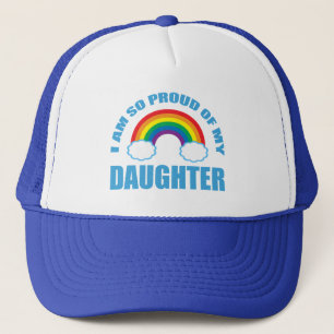 Proud of My Daughter Rainbow Gay Pride Parent Trucker Hat