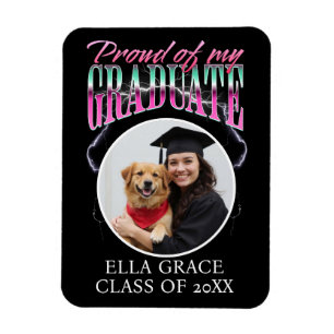 Proud of my Graduate Custom Photo Chrome Lightning Magnet