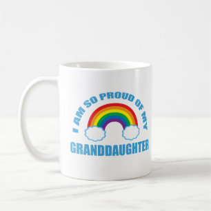 Proud of My Granddaughter Rainbow Grandparent Coffee Mug