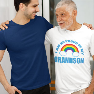 Proud of My Grandson Rainbow Grandparents T-Shirt