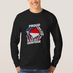 Proud of My Heritage - Patriotic Indonesian Americ T-Shirt