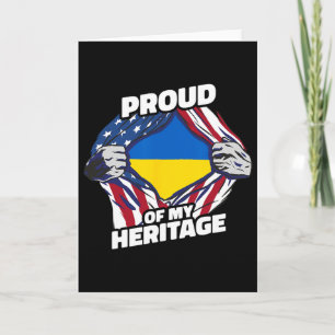 Proud Of My Heritage - Patriotic Ukrainian America Card
