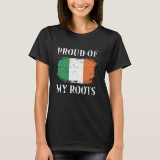 Proud Of My Irish Roots Irish Flag Ireland T-Shirt