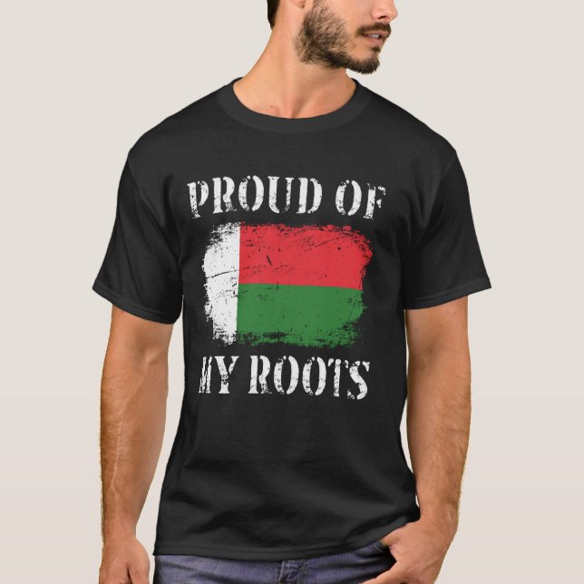 Proud Of My Malagasy Roots Malagasy Flag Madagasca T-Shirt (Front)