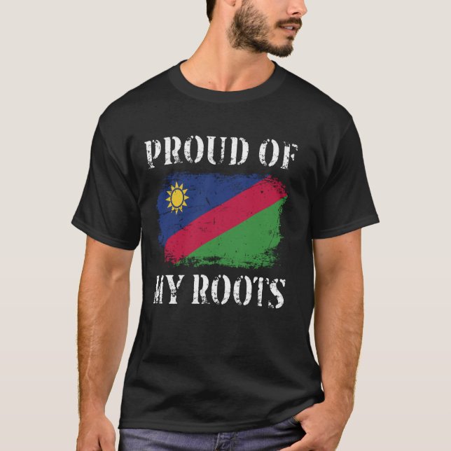 Proud Of My Namibian Roots Namibian Flag Namibia T-Shirt (Front)