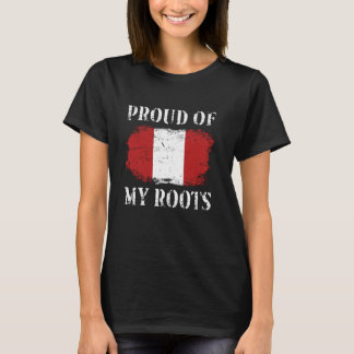 Proud Of My Peruvian Roots Peruvian Flag Peru T-Shirt